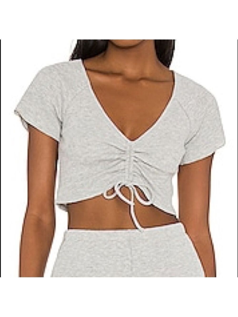 REVOLVE LOVERS AND FRIENDS Heathered Grey Mia Ruched Tee NWT